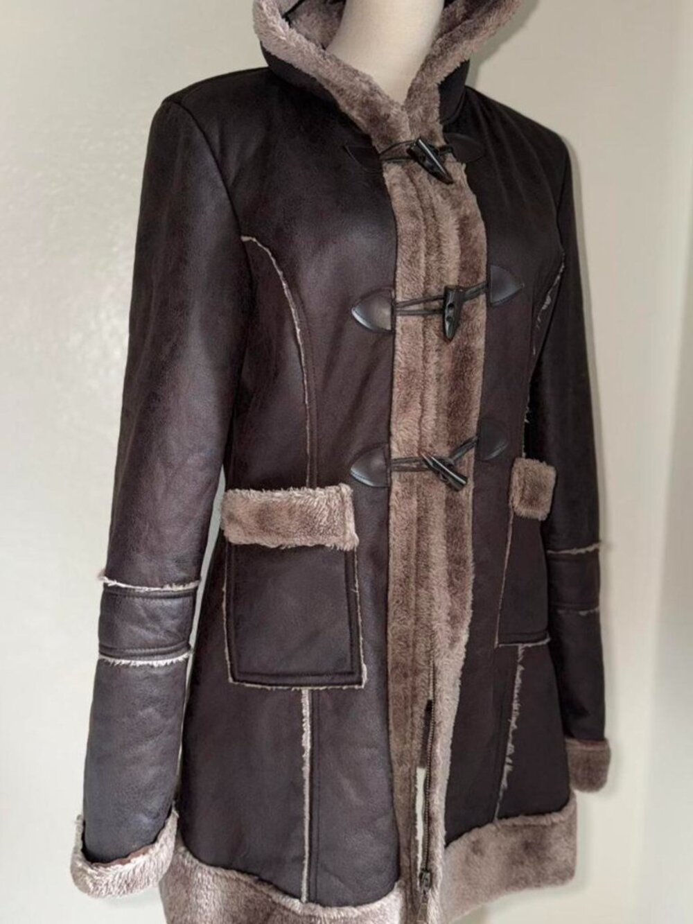 Y2K Wet Seal Faux Shearling Penny Lane Coat